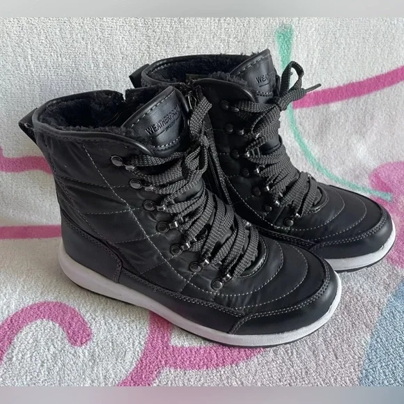 Weatherproof Boots Womens 6 M Katie Side Zip Quilted Winter Snow Bootie Black - Picture 4 of 12